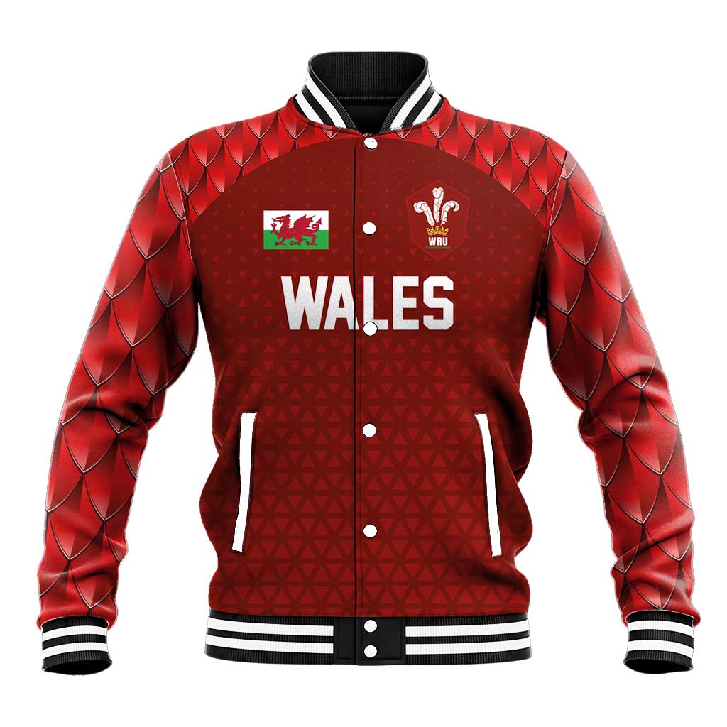 Custom Wales Rugby-The Three Feathers Baseball Jacket Go Champions