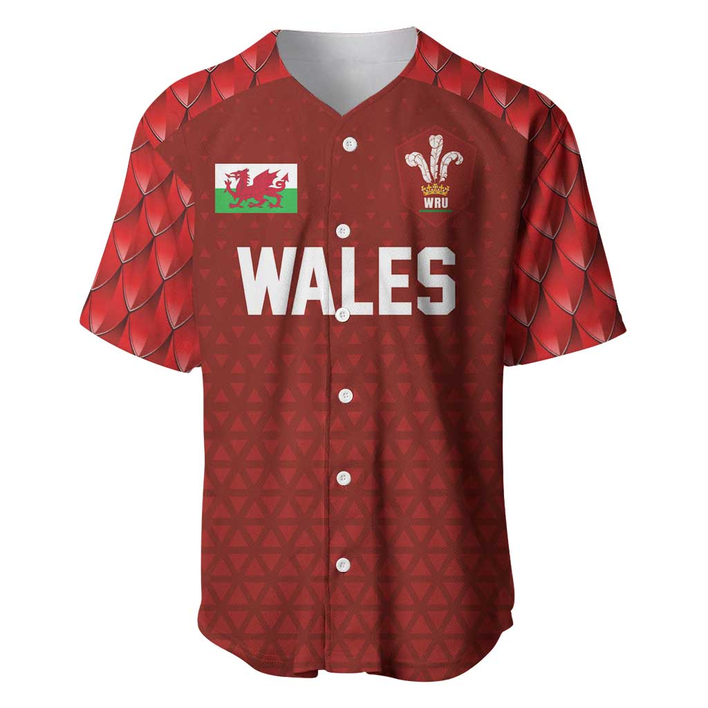 Custom Wales Rugby-The Three Feathers Baseball Jersey Go Champions