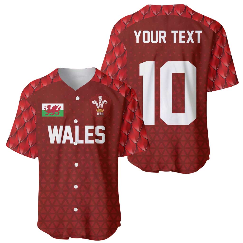 Custom Wales Rugby-The Three Feathers Baseball Jersey Go Champions