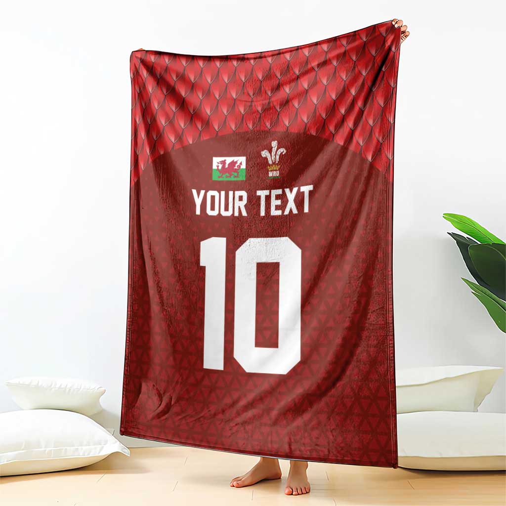 Custom Wales Rugby-The Three Feathers Blanket Go Champions