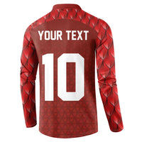 Custom Wales Rugby-The Three Feathers Button Sweatshirt Go Champions