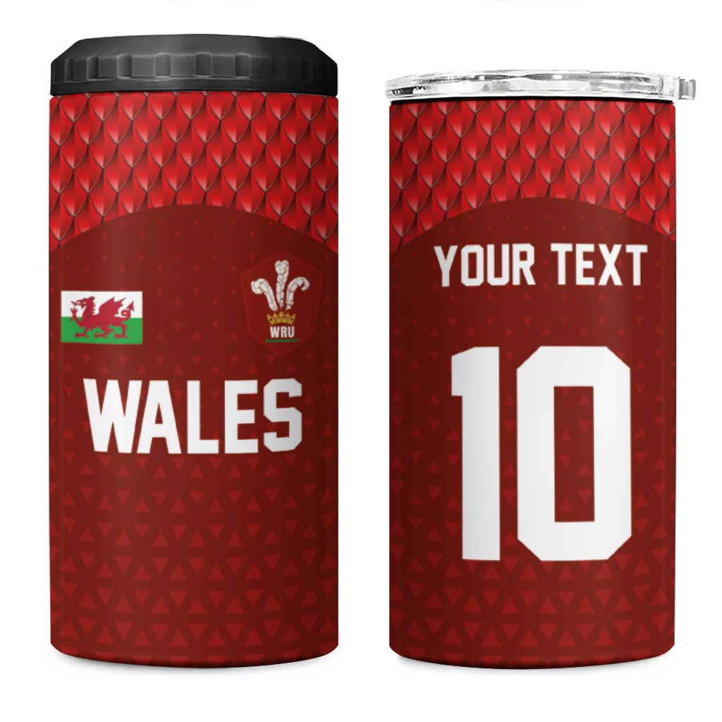 Custom Wales Rugby-The Three Feathers 4 in 1 Can Cooler Tumbler Go Champions