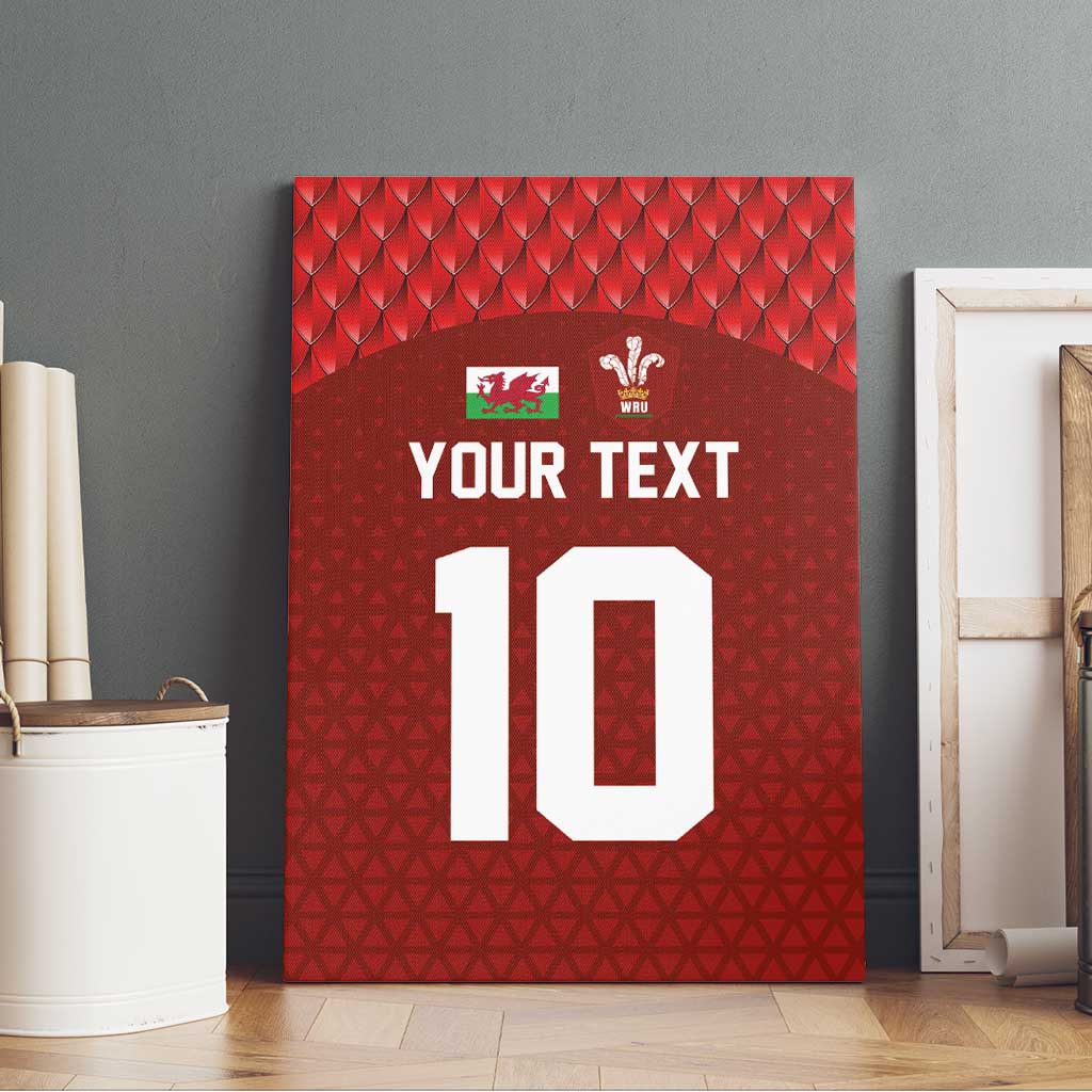 Custom Wales Rugby-The Three Feathers Canvas Wall Art Go Champions