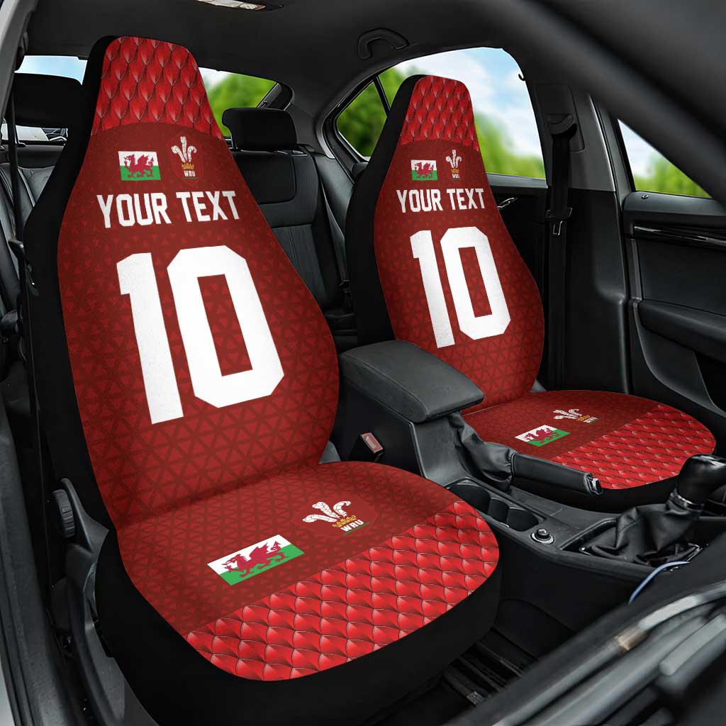 Custom Wales Rugby-The Three Feathers Car Seat Cover Go Champions