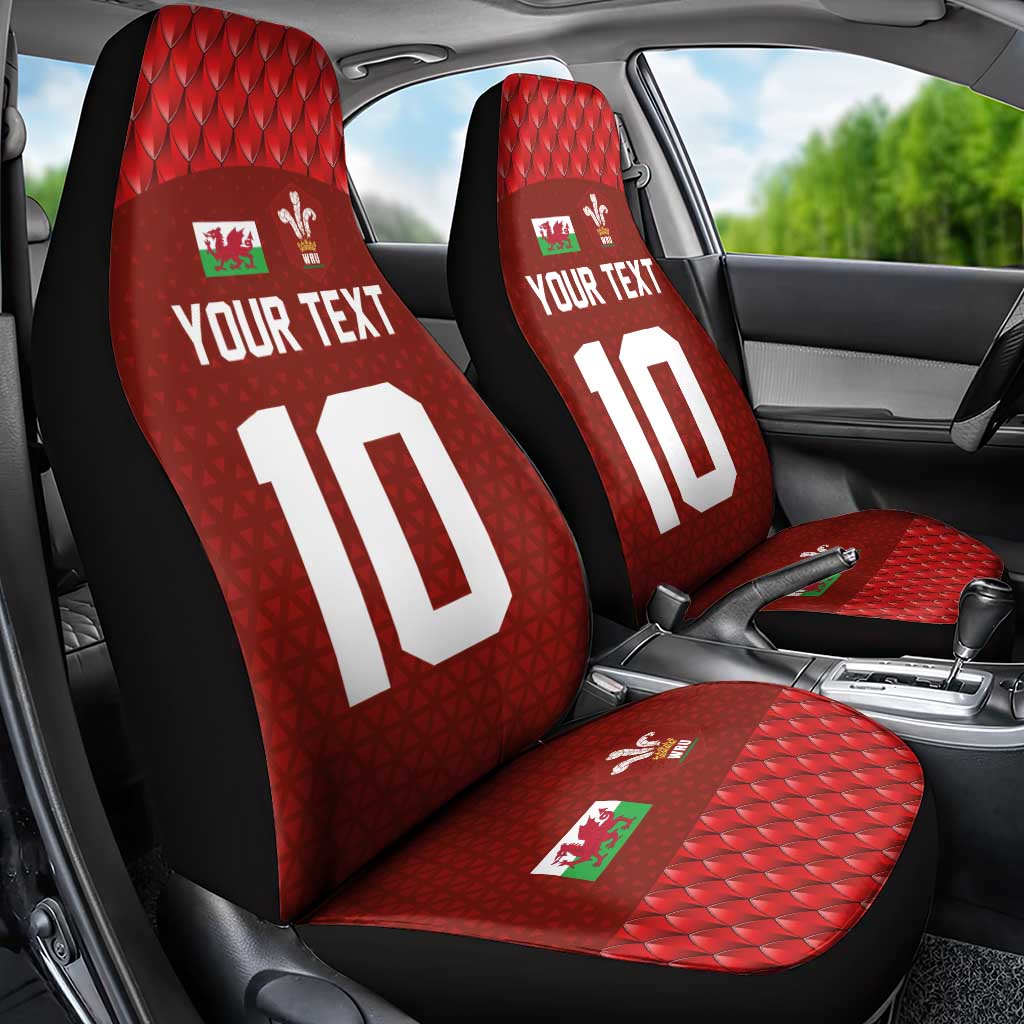 Custom Wales Rugby-The Three Feathers Car Seat Cover Go Champions
