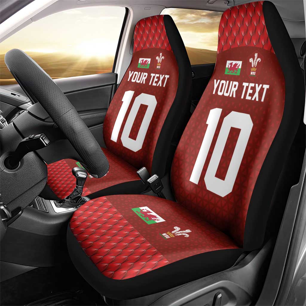 Custom Wales Rugby-The Three Feathers Car Seat Cover Go Champions