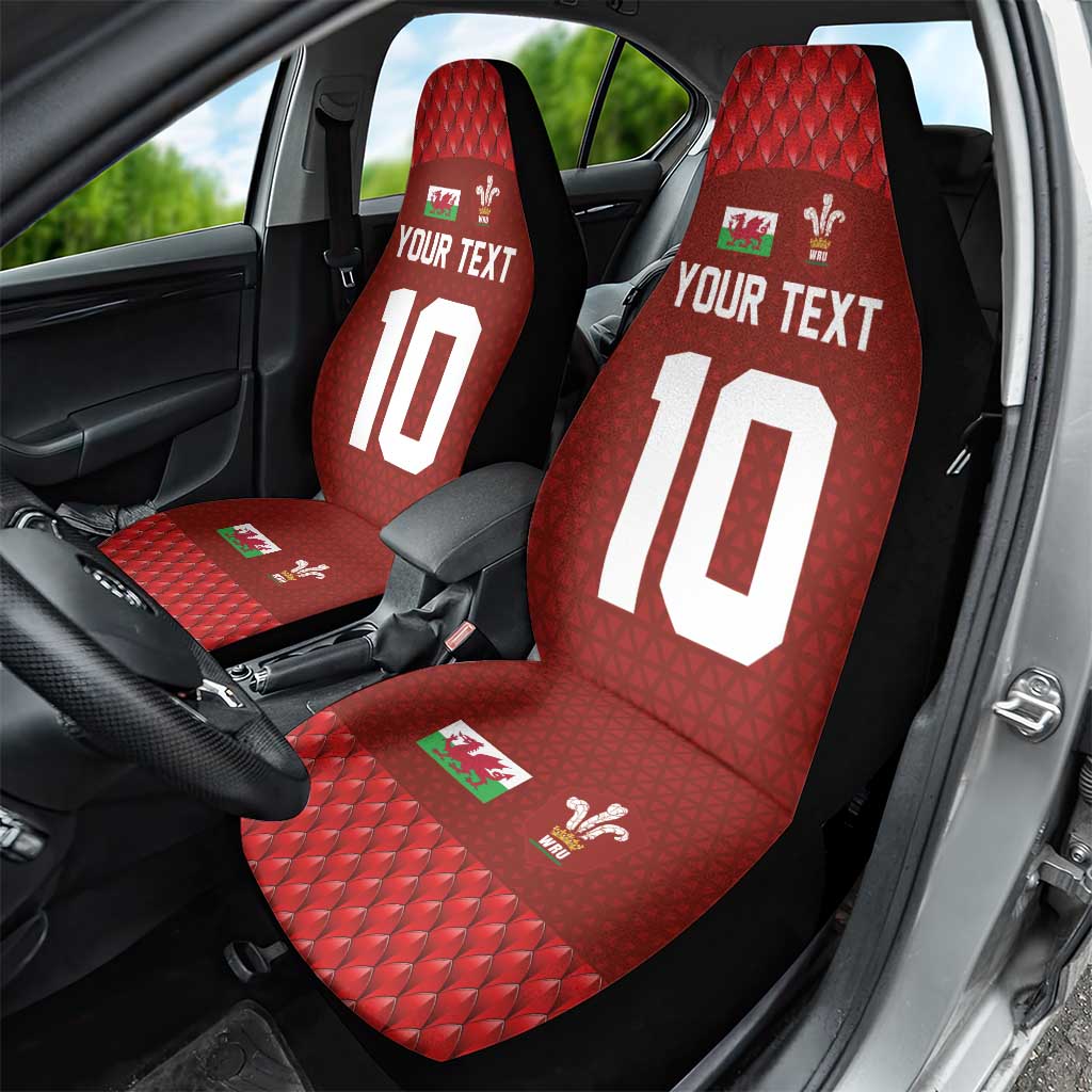 Custom Wales Rugby-The Three Feathers Car Seat Cover Go Champions