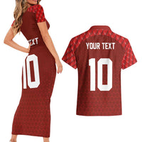 Custom Wales Rugby-The Three Feathers Couples Matching Short Sleeve Bodycon Dress and Hawaiian Shirt Go Champions