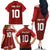 Custom Wales Rugby-The Three Feathers Family Matching Off The Shoulder Long Sleeve Dress and Hawaiian Shirt Go Champions