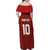 Custom Wales Rugby-The Three Feathers Family Matching Off Shoulder Maxi Dress and Hawaiian Shirt Go Champions