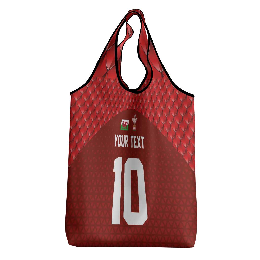 Custom Wales Rugby-The Three Feathers Grocery Bag Go Champions