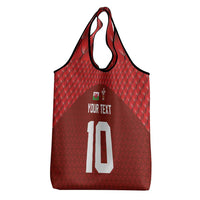 Custom Wales Rugby-The Three Feathers Grocery Bag Go Champions