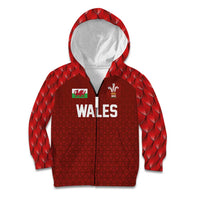 Custom Wales Rugby-The Three Feathers Kid Hoodie Go Champions