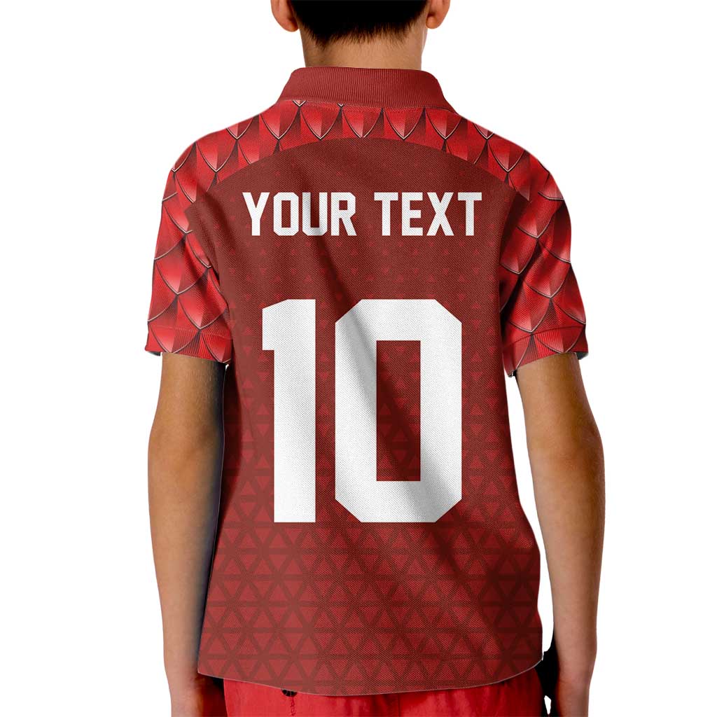 Custom Wales Rugby-The Three Feathers Kid Polo Shirt Go Champions