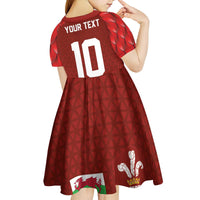 Custom Wales Rugby-The Three Feathers Kid Short Sleeve Dress Go Champions