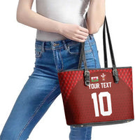 Custom Wales Rugby-The Three Feathers Leather Tote Bag Go Champions