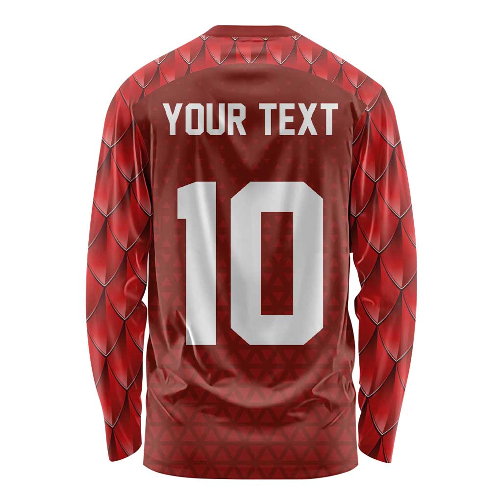 Custom Wales Rugby-The Three Feathers Long Sleeve Shirt Go Champions