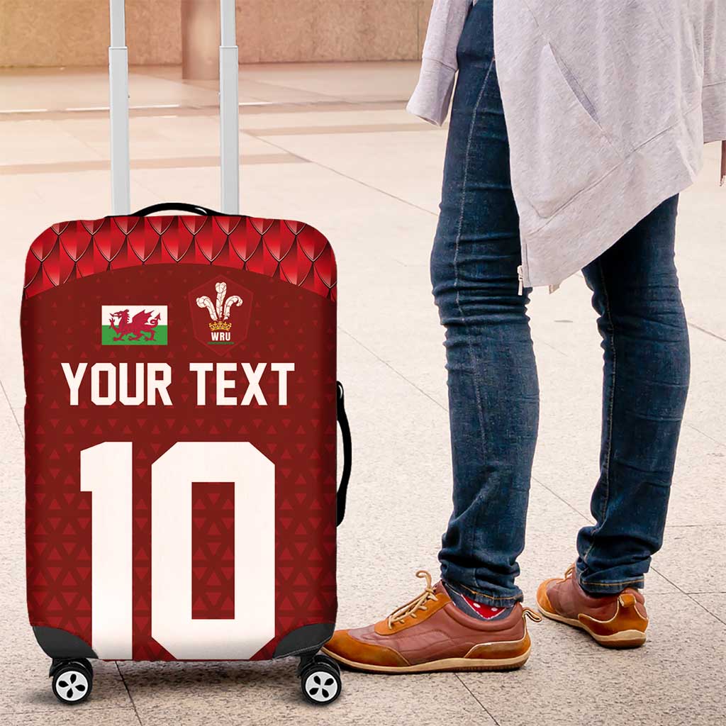 Custom Wales Rugby-The Three Feathers Luggage Cover Go Champions