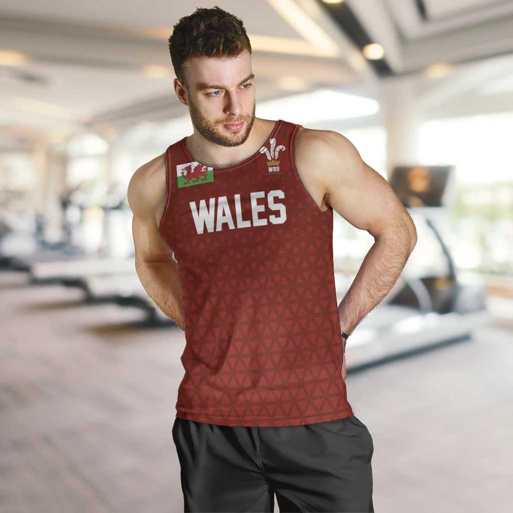 Custom Wales Rugby-The Three Feathers Men Tank Top Go Champions