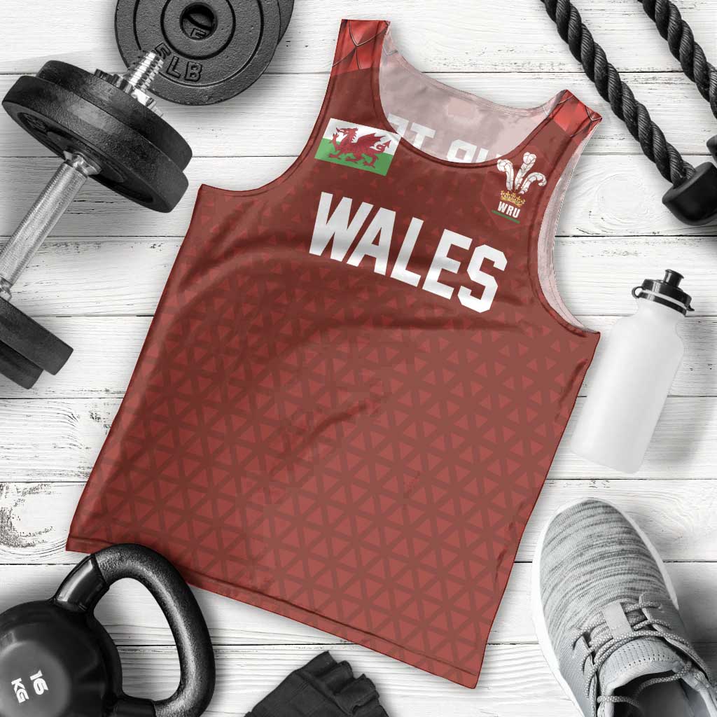 Custom Wales Rugby-The Three Feathers Men Tank Top Go Champions