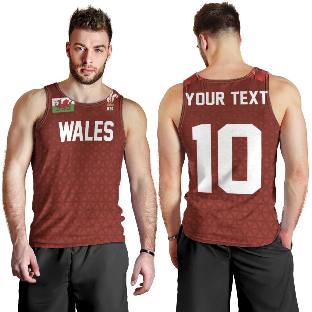 Custom Wales Rugby-The Three Feathers Men Tank Top Go Champions