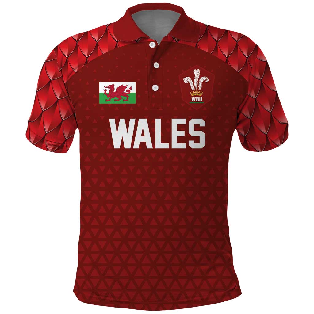 Custom Wales Rugby-The Three Feathers Polo Shirt Go Champions