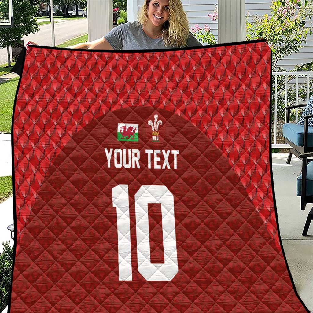 Custom Wales Rugby-The Three Feathers Quilt Go Champions
