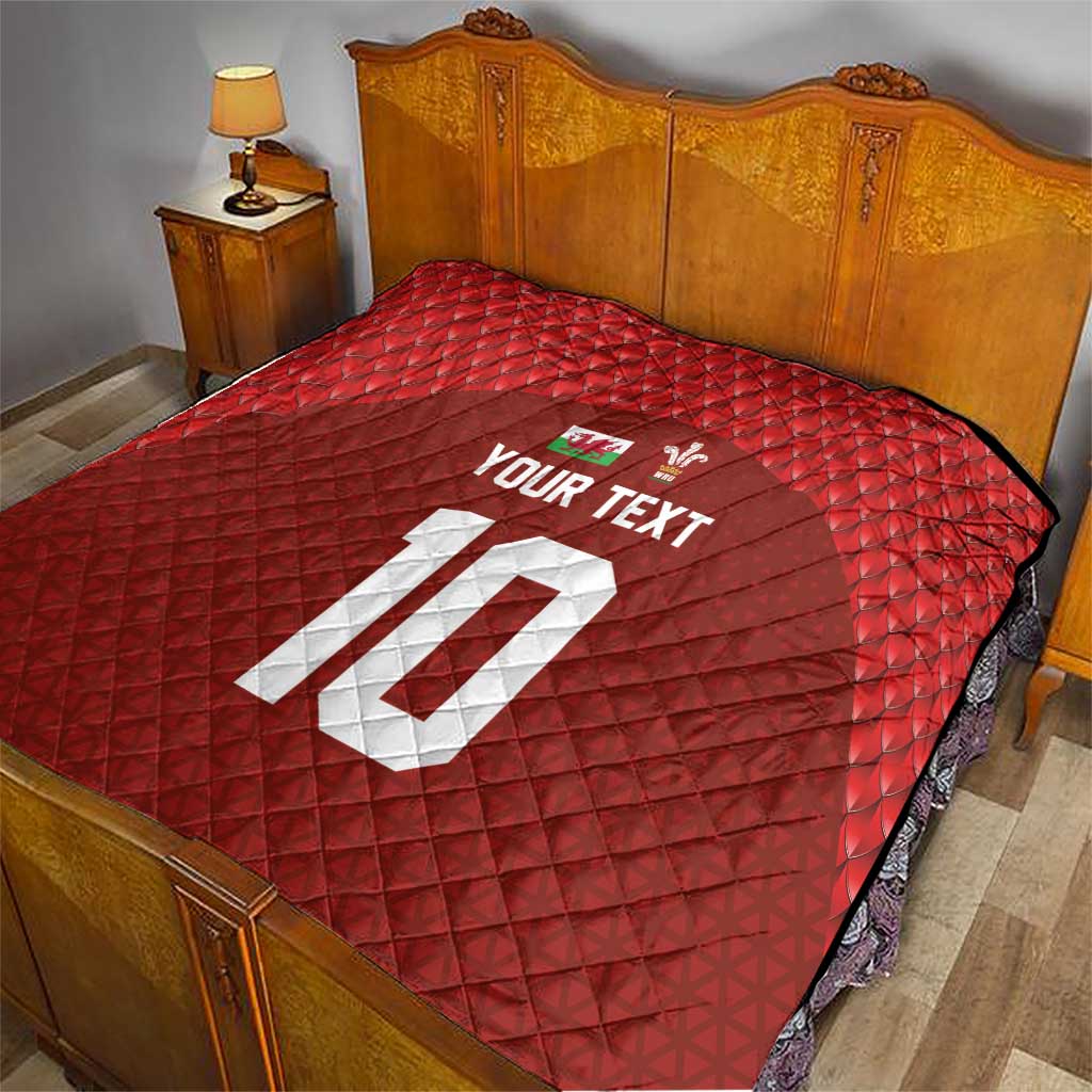 Custom Wales Rugby-The Three Feathers Quilt Go Champions