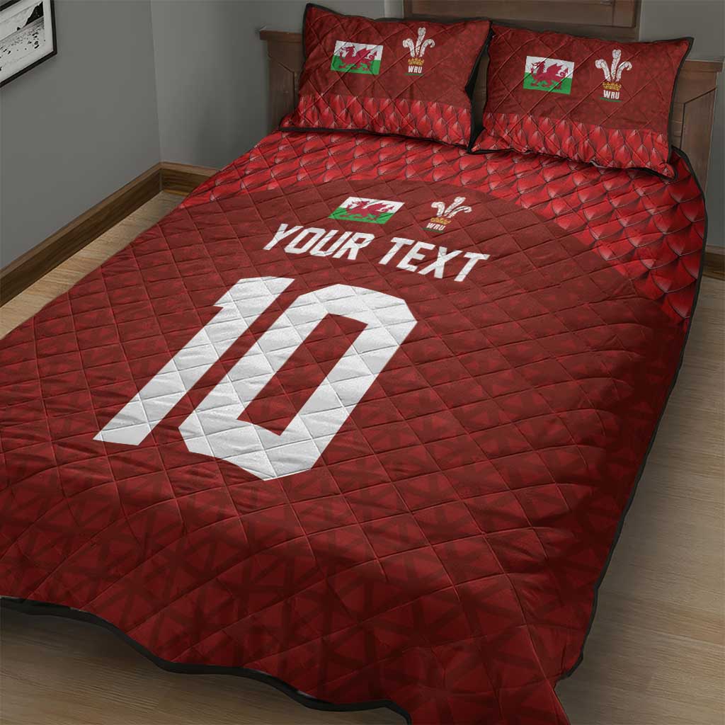 Custom Wales Rugby-The Three Feathers Quilt Bed Set Go Champions