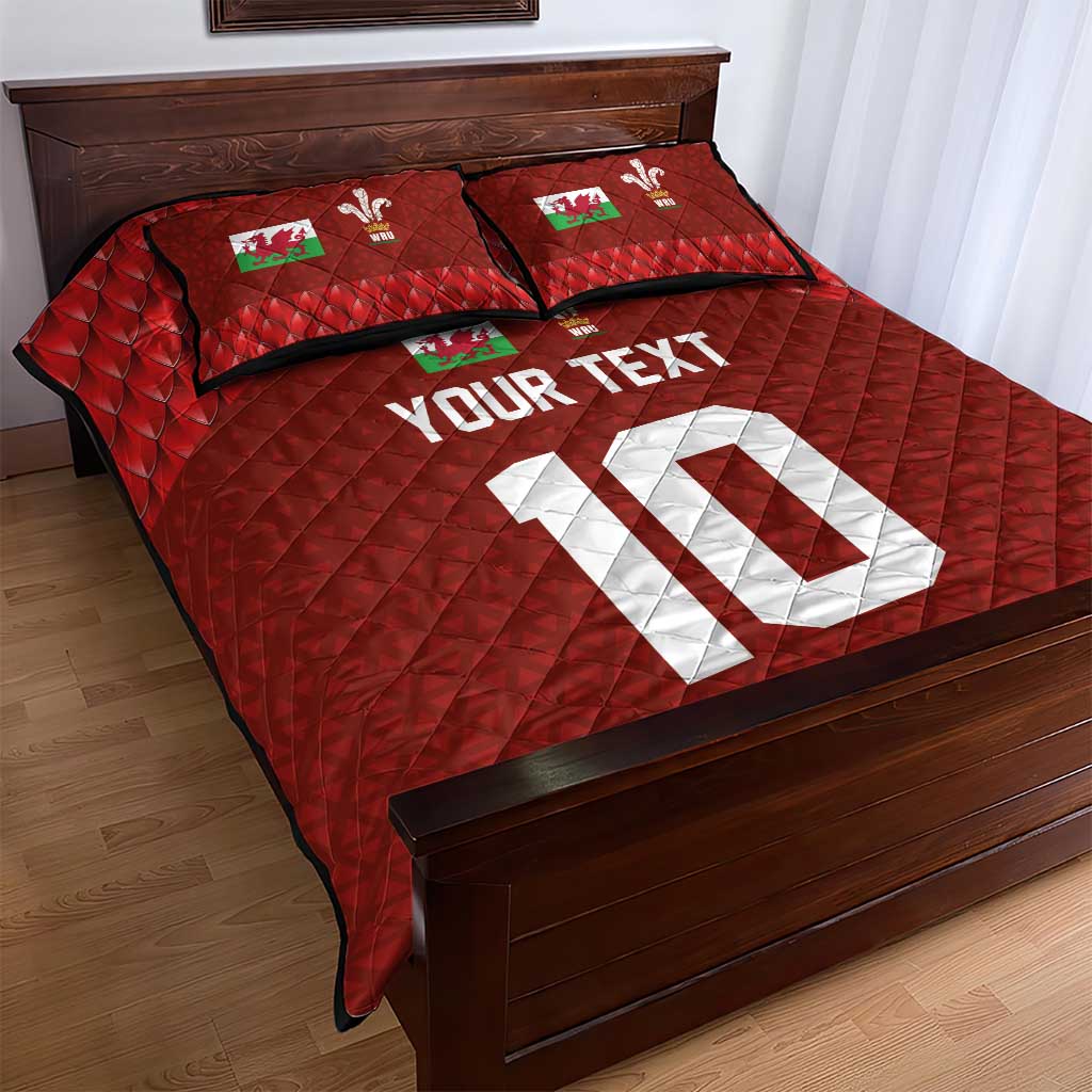 Custom Wales Rugby-The Three Feathers Quilt Bed Set Go Champions