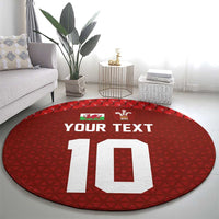Custom Wales Rugby-The Three Feathers Round Carpet Go Champions
