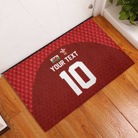 Custom Wales Rugby-The Three Feathers Rubber Doormat Go Champions