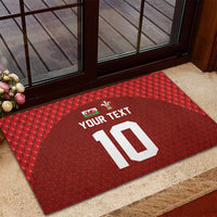 Custom Wales Rugby-The Three Feathers Rubber Doormat Go Champions