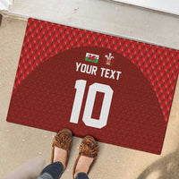 Custom Wales Rugby-The Three Feathers Rubber Doormat Go Champions