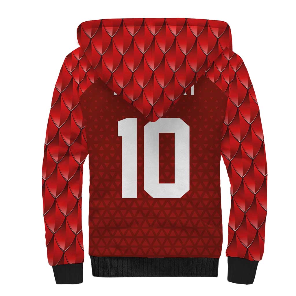 Custom Wales Rugby-The Three Feathers Sherpa Hoodie Go Champions