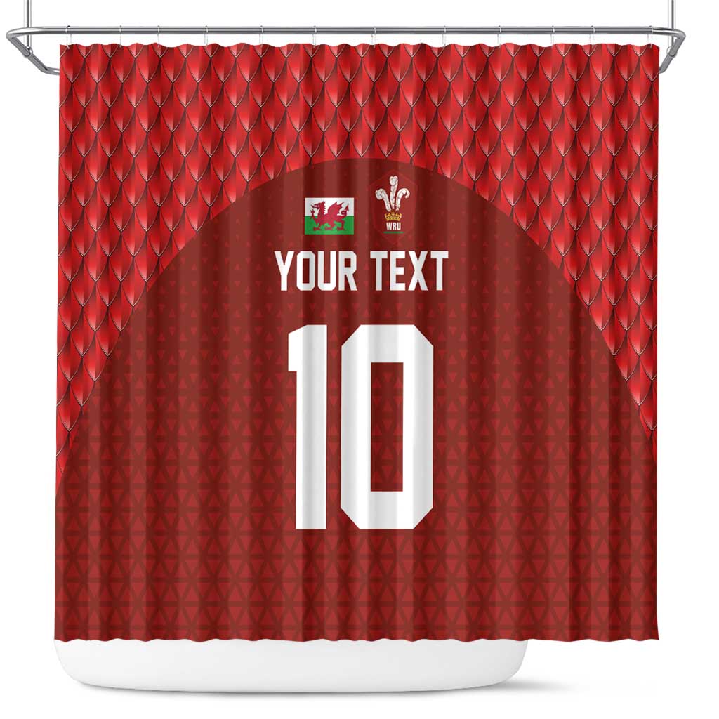 Custom Wales Rugby-The Three Feathers Shower Curtain Go Champions
