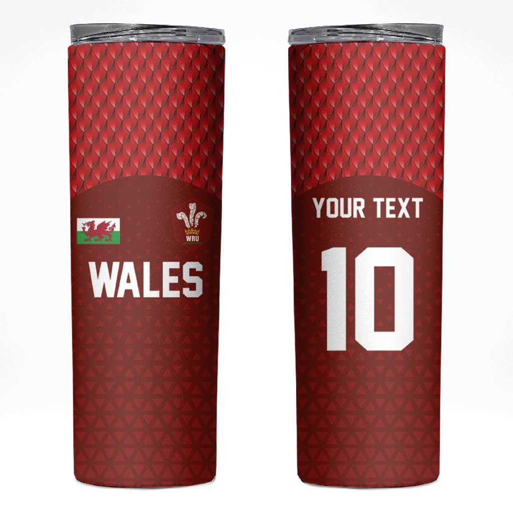 Custom Wales Rugby-The Three Feathers Skinny Tumbler Go Champions