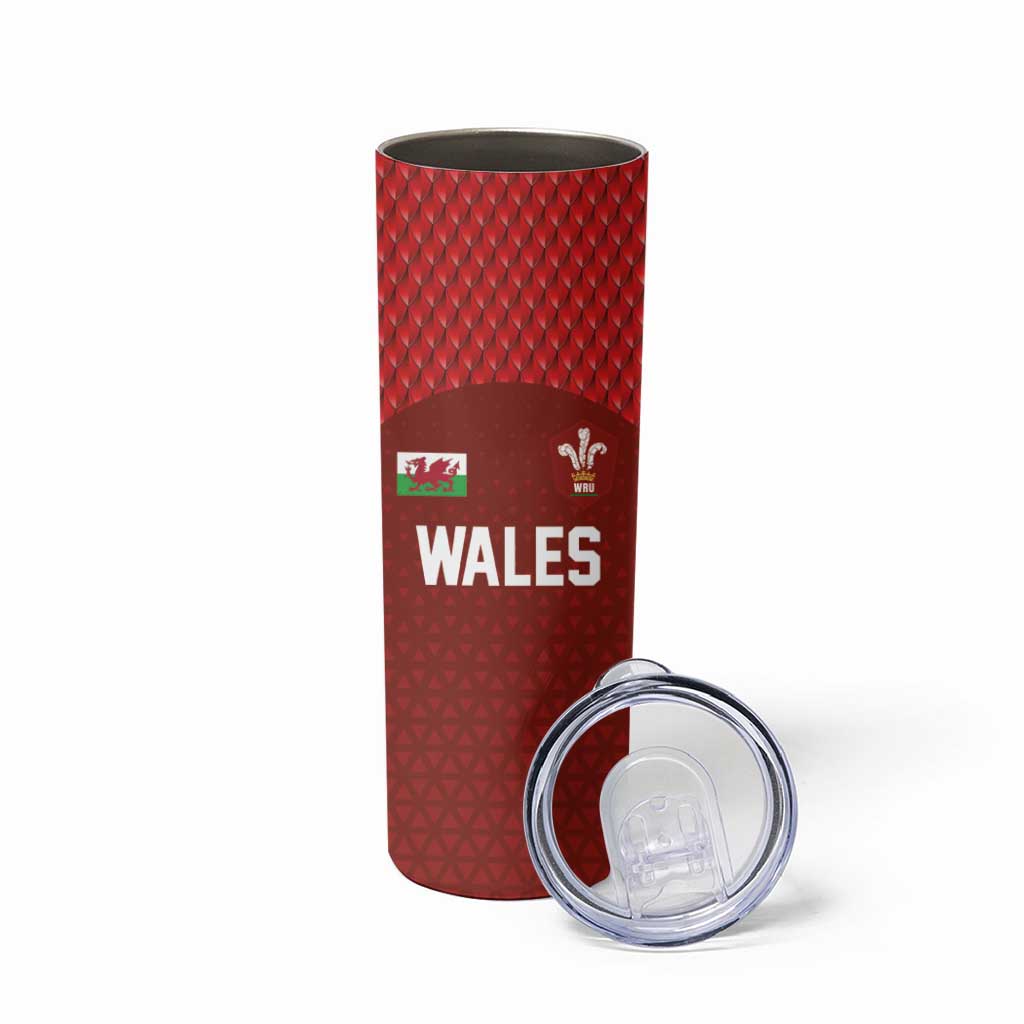 Custom Wales Rugby-The Three Feathers Skinny Tumbler Go Champions