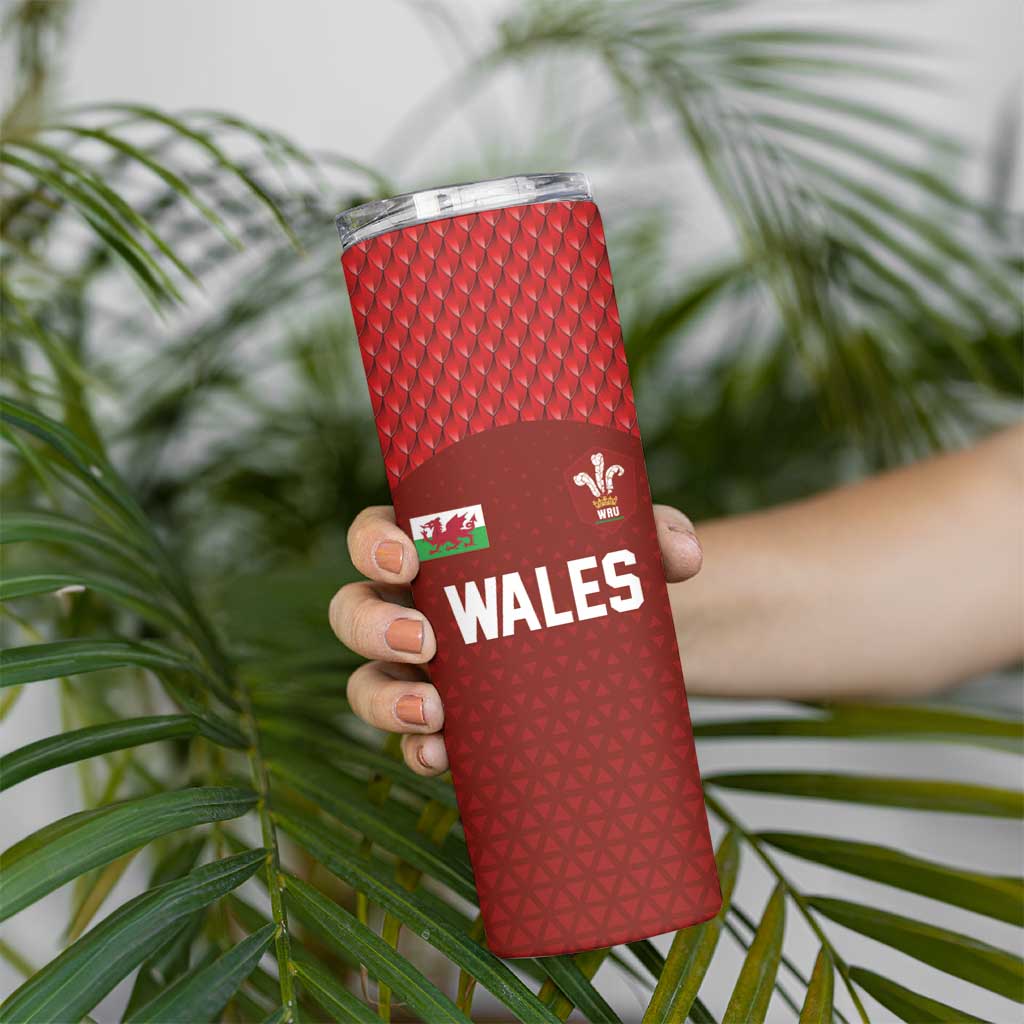 Custom Wales Rugby-The Three Feathers Skinny Tumbler Go Champions