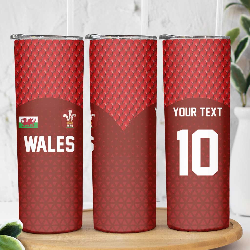 Custom Wales Rugby-The Three Feathers Skinny Tumbler Go Champions