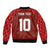 Custom Wales Rugby-The Three Feathers Sleeve Zip Bomber Jacket Go Champions
