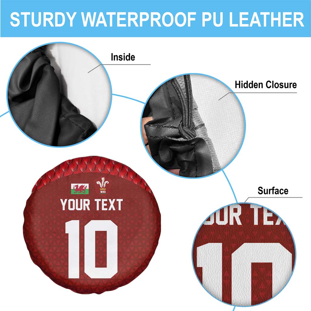 Custom Wales Rugby-The Three Feathers Spare Tire Cover Go Champions