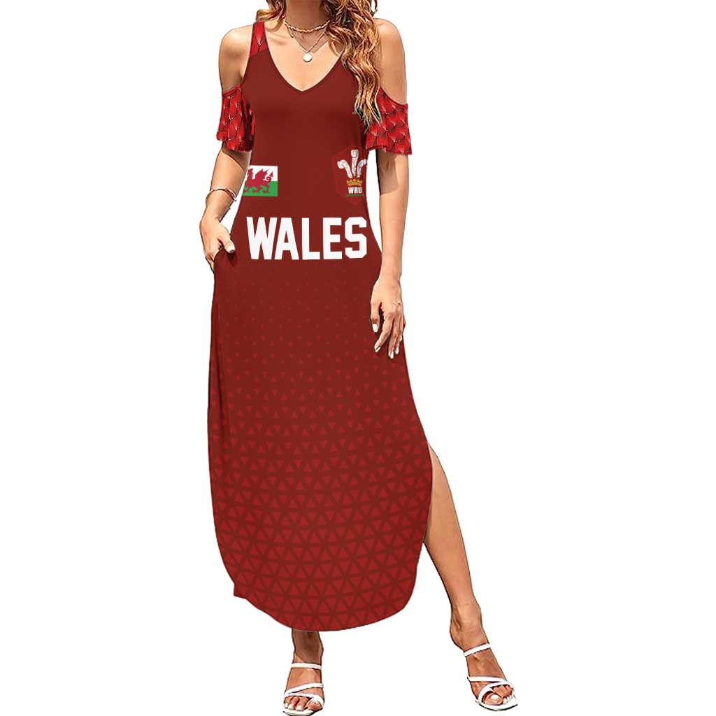 Custom Wales Rugby-The Three Feathers Summer Maxi Dress Go Champions
