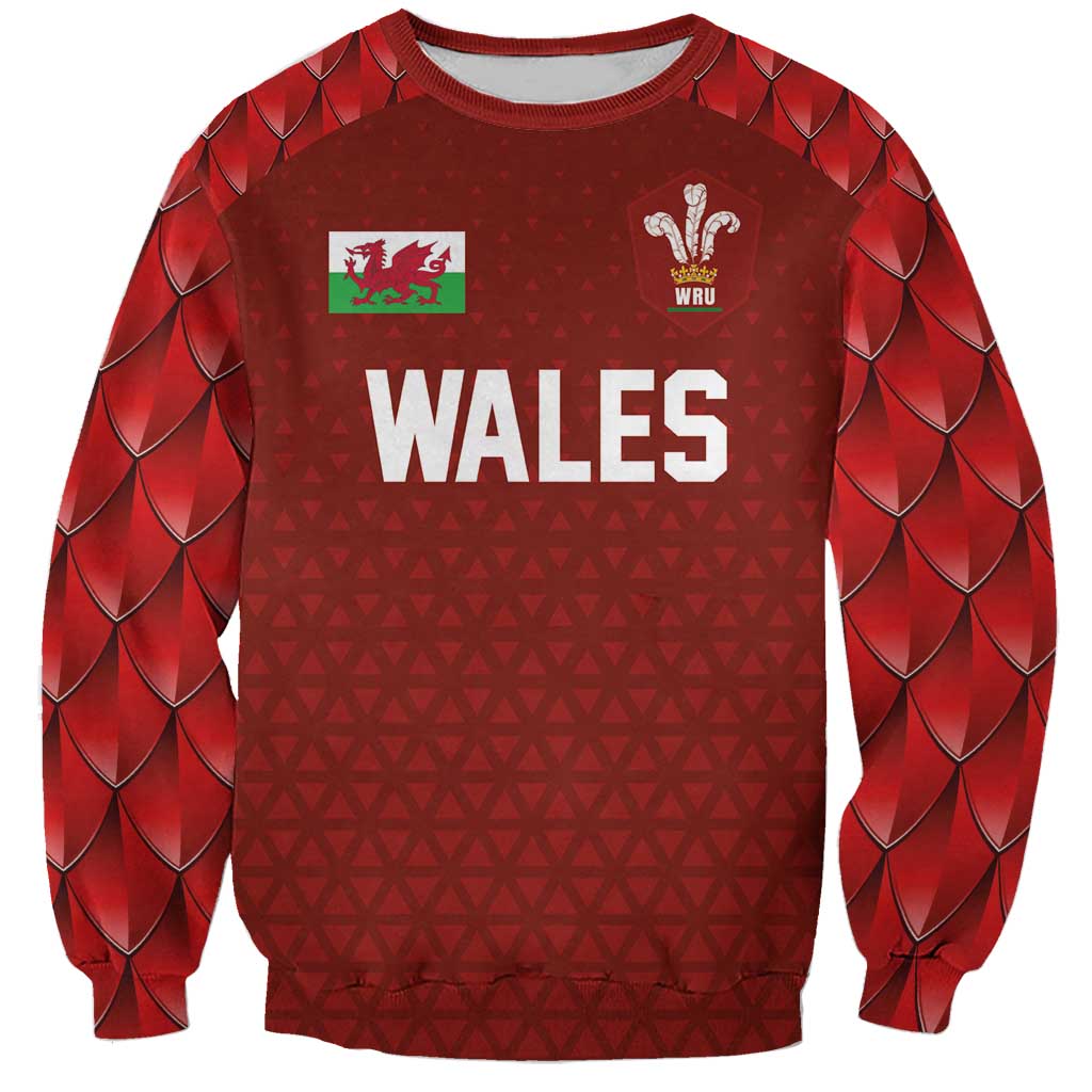 Custom Wales Rugby-The Three Feathers Sweatshirt Go Champions