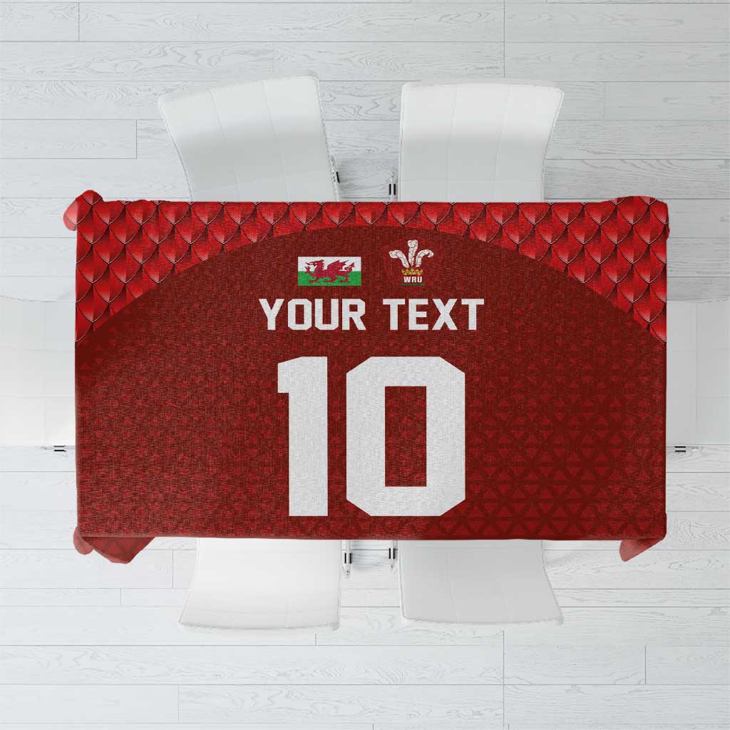 Custom Wales Rugby-The Three Feathers Tablecloth Go Champions