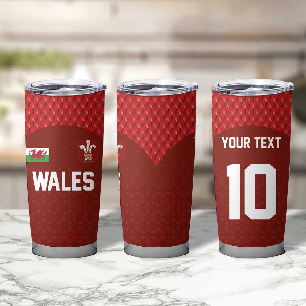 Custom Wales Rugby-The Three Feathers Tumbler Cup Go Champions