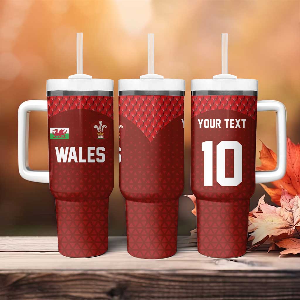 Custom Wales Rugby-The Three Feathers Tumbler With Handle Go Champions