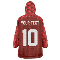 Custom Wales Rugby-The Three Feathers Wearable Blanket Hoodie Go Champions