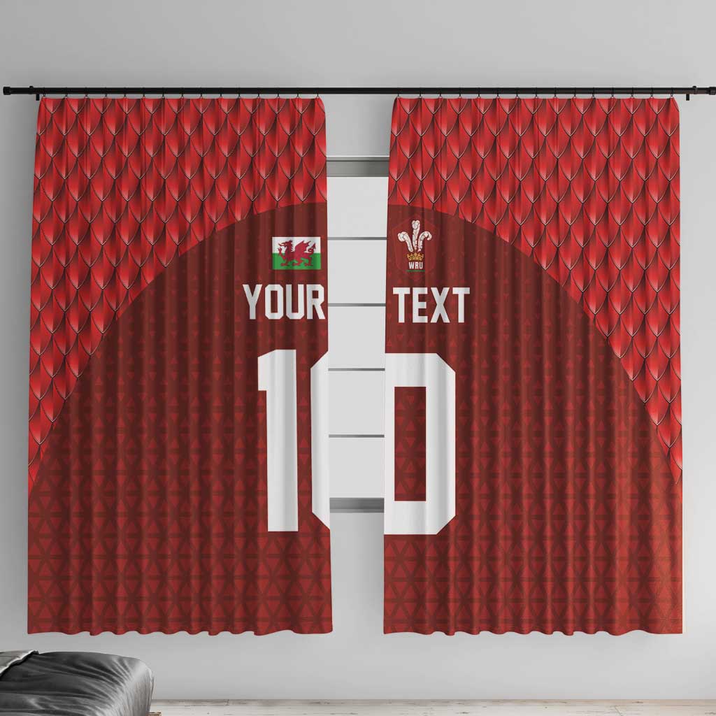 Custom Wales Rugby-The Three Feathers Window Curtain Go Champions