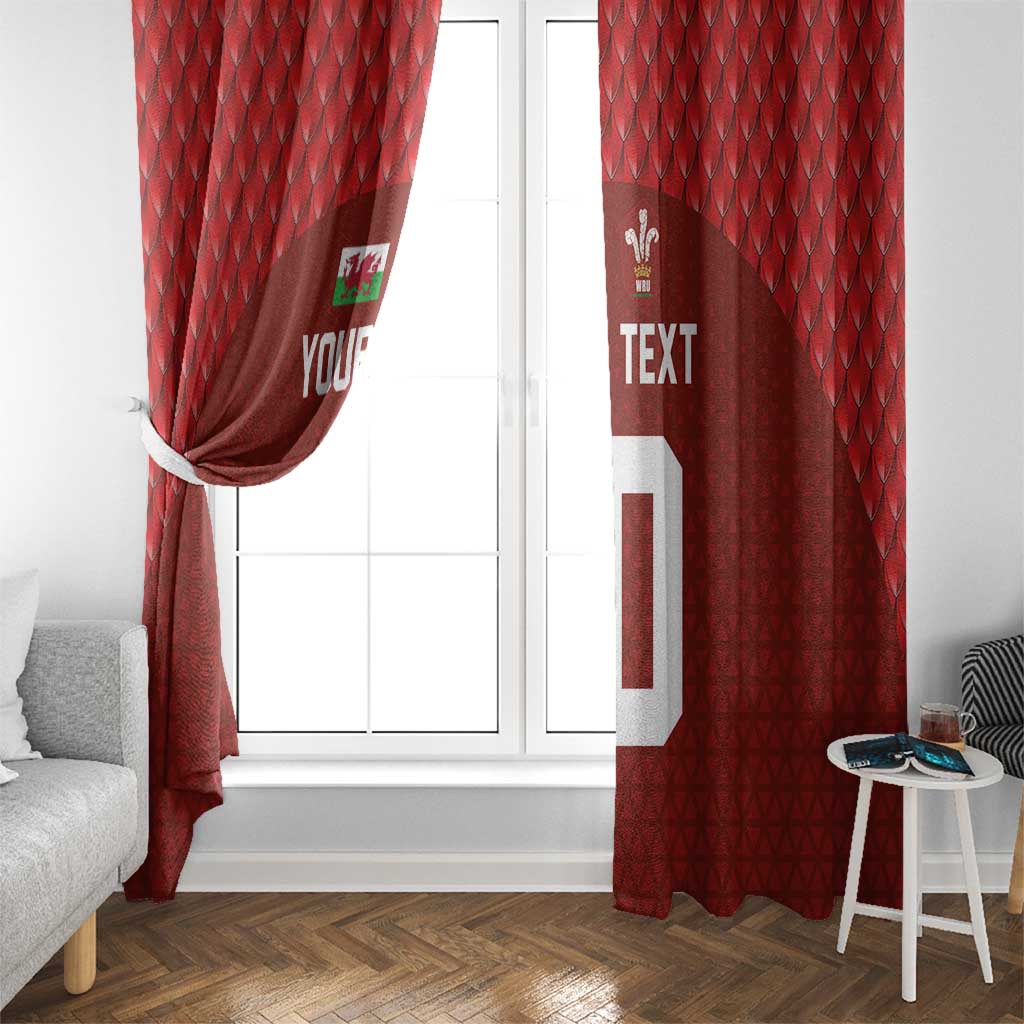 Custom Wales Rugby-The Three Feathers Window Curtain Go Champions